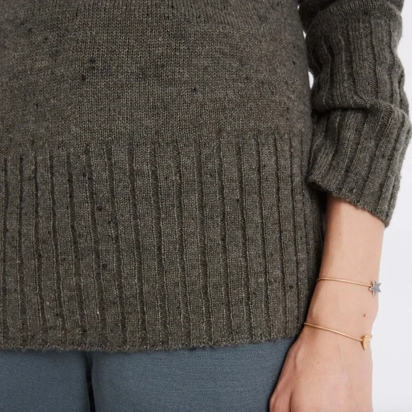 Madewell Donegal Inland Turtleneck Wool Sweater Forest Green - Picture 8 of 11